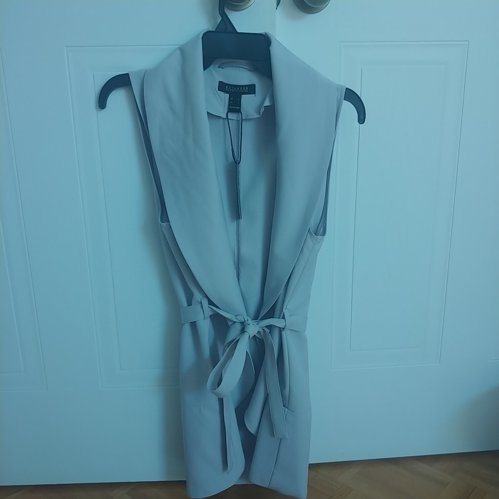 Light grey belted vest NWT